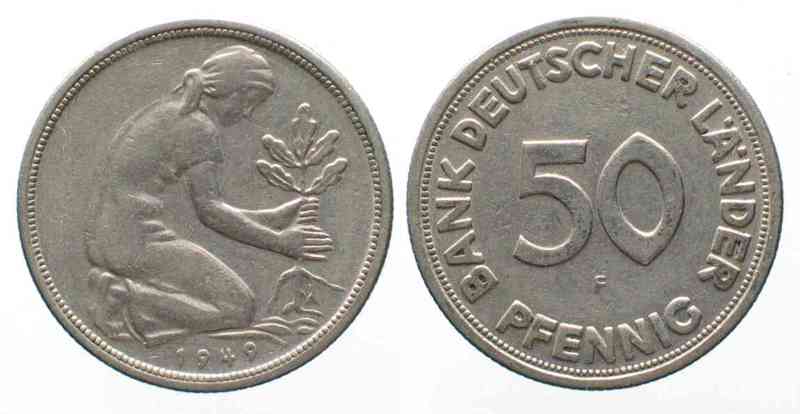 bank deutscher lander 1949 coin value